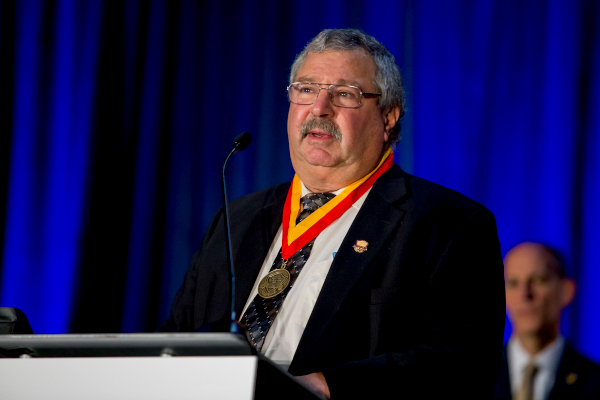 Ed Kavazanjian, Jr at the Distinguished Member Ceremony during ASCE 2018 Convention