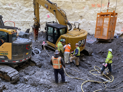 Excavation of Frozen Shaft, Queens, New York. (Courtesy of Keller, North America)
