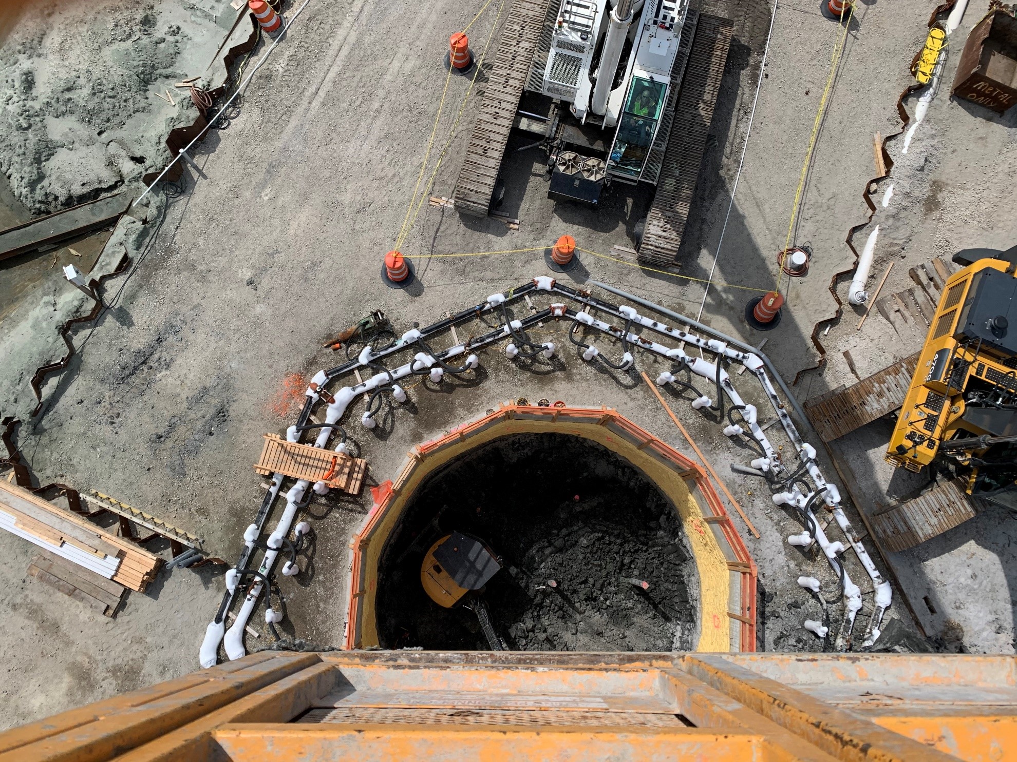 Excavation of Receiving Shaft.  (Courtesy of Keller, North America)
