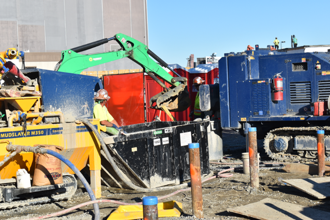 A)	Drilling and Installation of Freeze Pipes, Shaft 18B-1 Queens, New York. (Courtesy of Keller, North America)