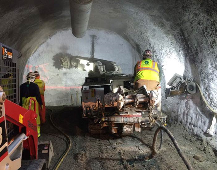Excavation of Frozen Adit, First Street Tunnel, Washington, D.C. (Courtesy of Keller, North America)