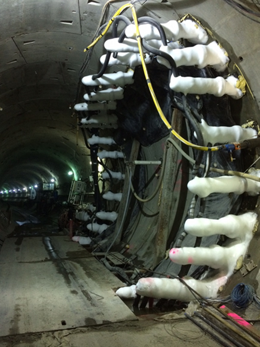 Frozen Tunnel Cross Passage, Northgate Link Tunnel, Seattle, Washington.  (Courtesy of Keller, North America)