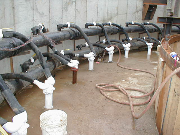 Coolant Distribution Manifold in Freeze Pipe Cellar, White County Coal, Indiana. (Courtesy of Keller, North America) 