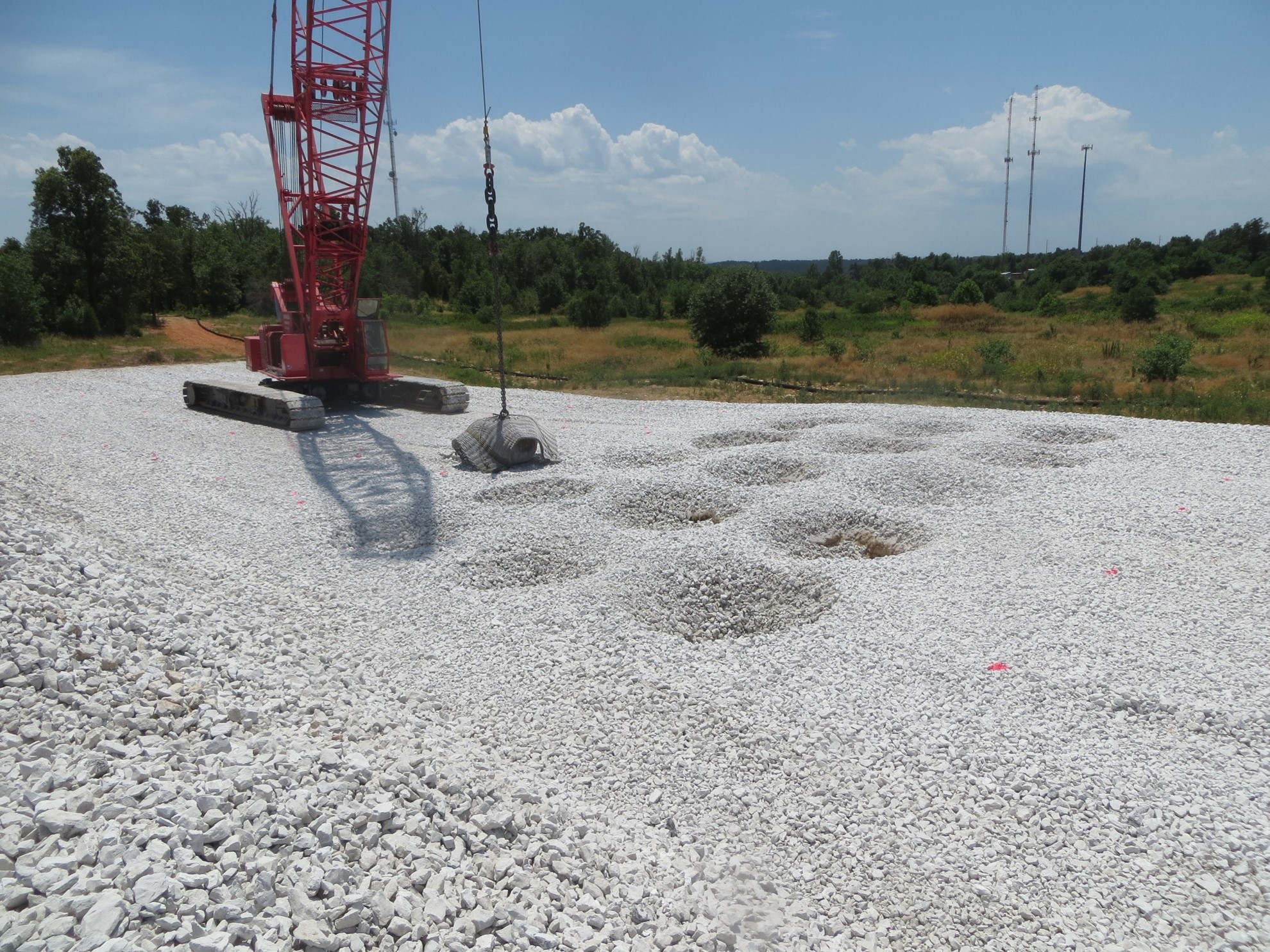 Use of a steel blast mat to protect against thrown material – I-540, Springdale, Arkansas (Courtesy of Rob Shaffer)