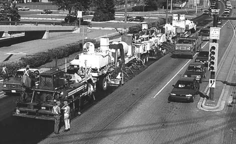 Hot In-place Recycling (HIR) train. Courtesy of Asphalt Recycling and Reclaiming Association.