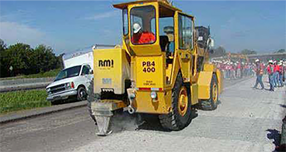 Photograph of a RMI Resonant Breaker used to break up concrete pavements.
