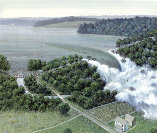 Illustration of the Final Breach of the South Fork Dam