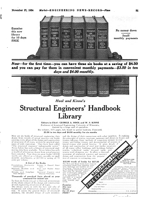 Black and white advertisement for Hool and Kinne book set 