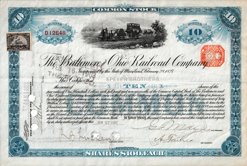 Ornate antique stock certificate