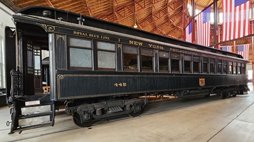 Color photo of train car
