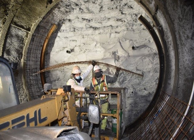 Excavation of the adit face (Courtesy of Keller, North America)